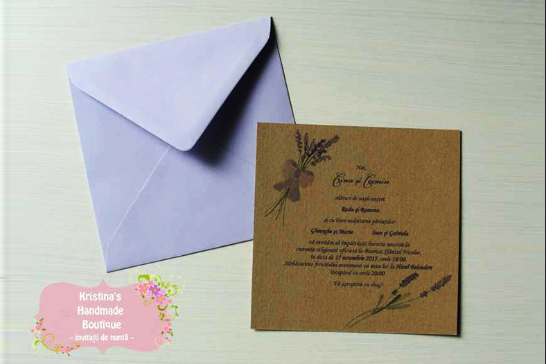 Invitatii de nunta Kristina's Handmade Boutique