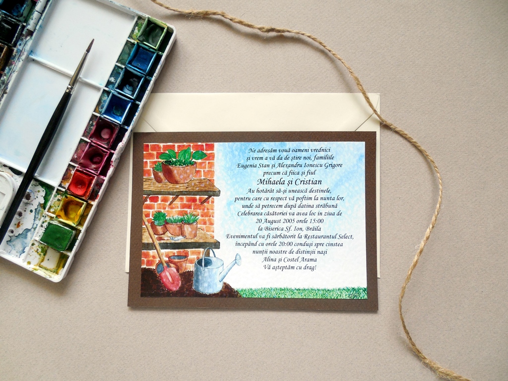 Invitatii de nunta Watercolor Wedding