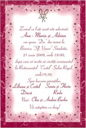 poze Invitatii nunta/ Carduri nunti